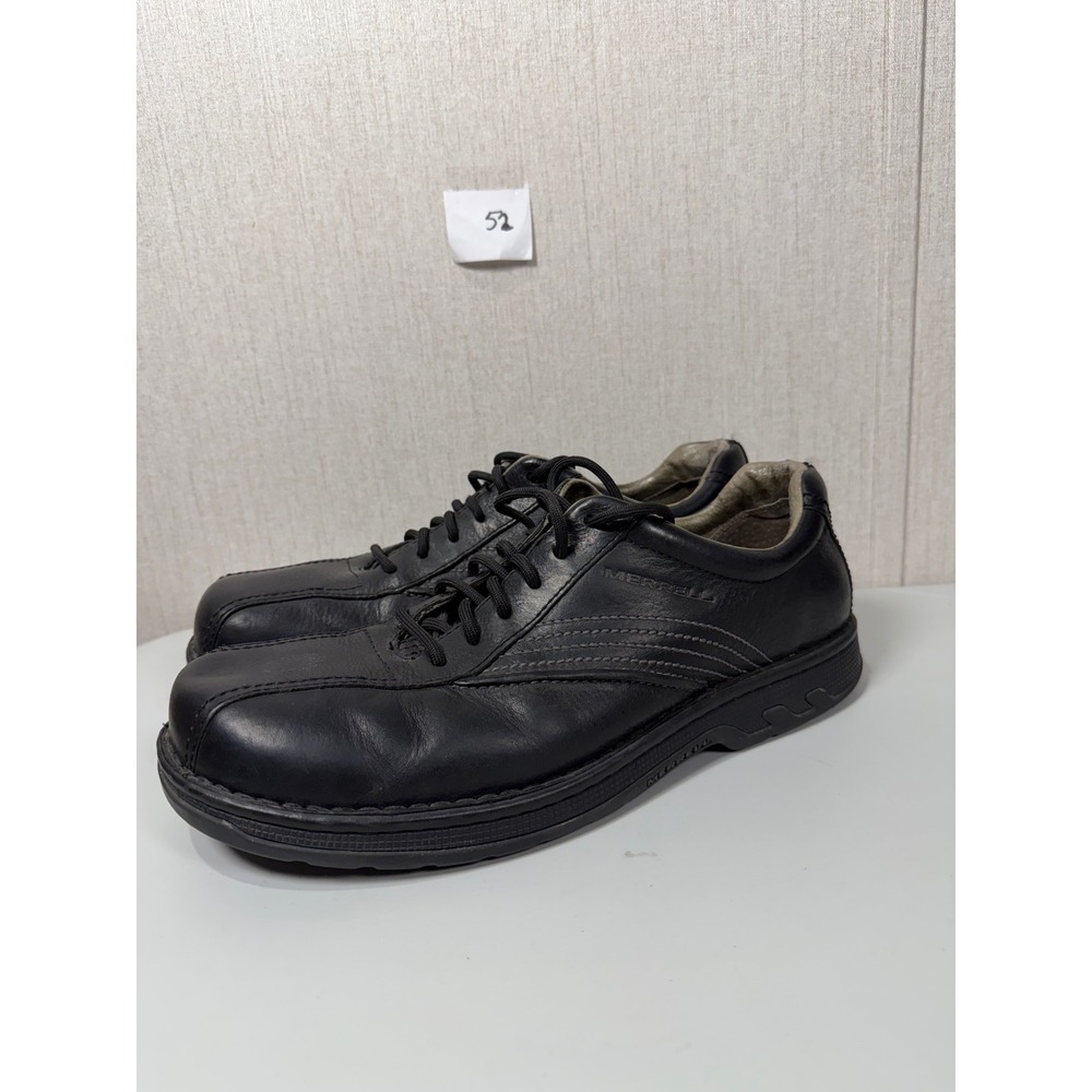 Merrell Mens Black Leather Lace Up Oxford Bicycle Toe Casual Shoes Size 14 - Picture 2 of 10